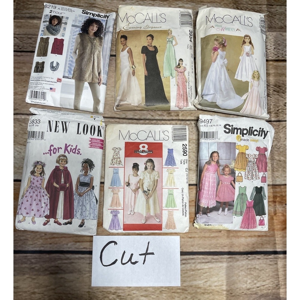Formal Dress Patterns Vint. Lot Of 10 Adult & Children's Size Girls 3- Womens 24 - Picture 6 of 6